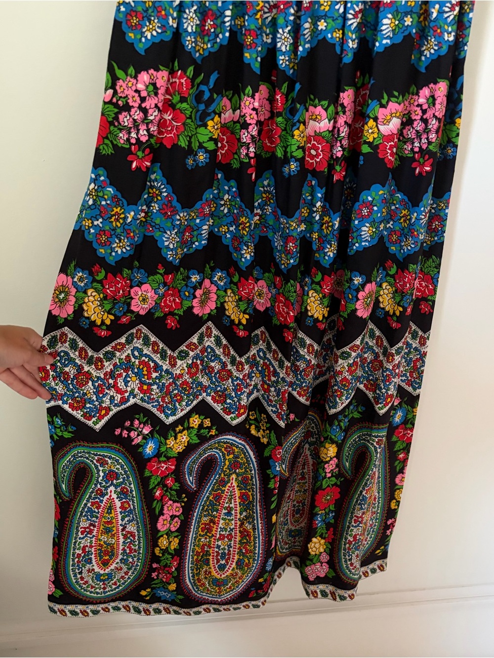 Vintage 70s Colorful Floral Maxi Dress - Picture 3 of 5